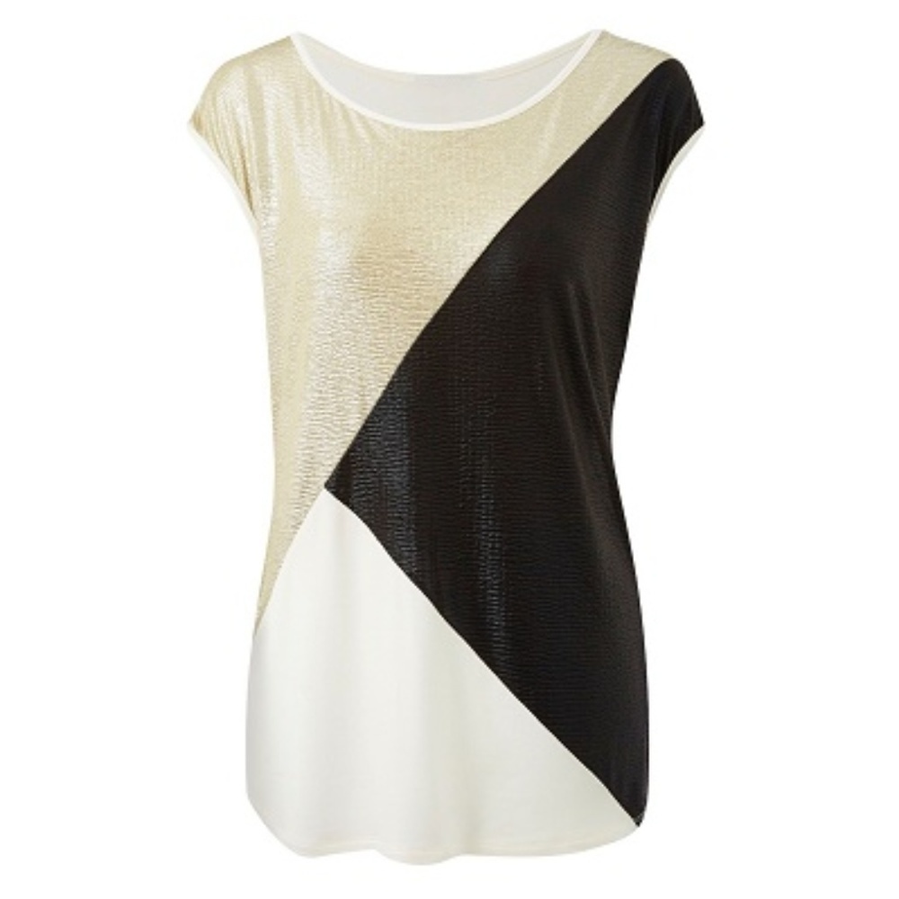 SIMPLY BE. CAPSULE METALLIC COLOR-BLOCK SHELL TOP SIZE 20W (NEW WITH TAGS)